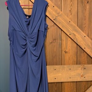 Chaps Deep Blue Sleeveless Twist-Front Maxi Dress